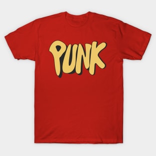 Yellow Punk Text T-Shirt